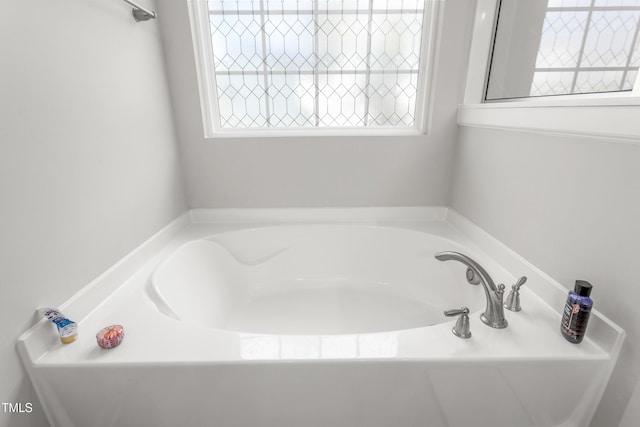 bathroom with a bath and a healthy amount of sunlight