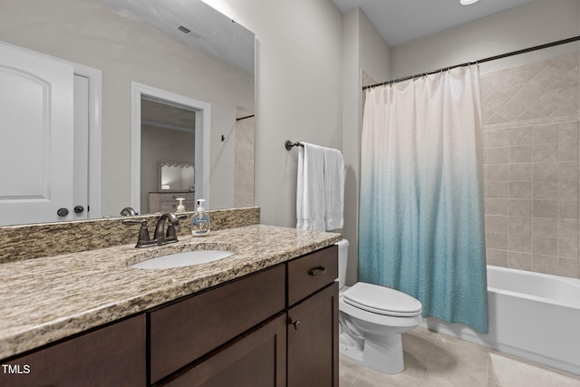 1512 Piazzo Ct, Apex, NC 27502 - bathroom featuring tile patterned flooring, vanity, toilet, and shower / tub combo