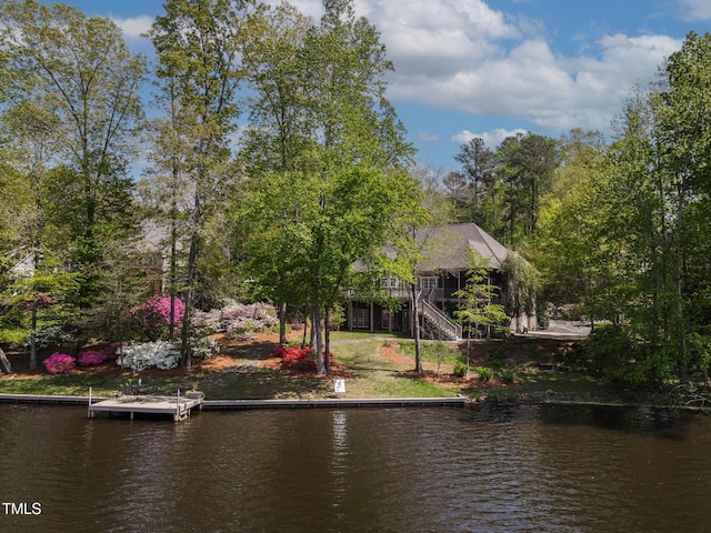 955 Sagamore Dr, Louisburg, NC 27549 - view of water feature featuring a dock and stairway