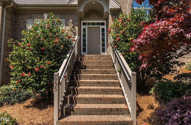 955 Sagamore Dr, Louisburg, NC 27549 - entrance to property featuring brick siding and a shingled roof