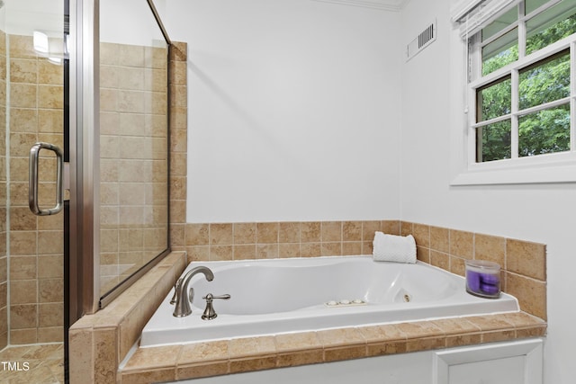 4902 Brookhaven Dr, Raleigh, NC 27612 - full bathroom featuring a garden tub and a shower stall