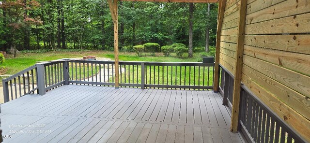 deck with a lawn