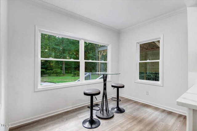 1506 Darby Rd, Goldsboro, NC 27534 - dining area with ornamental molding and light wood-style flooring