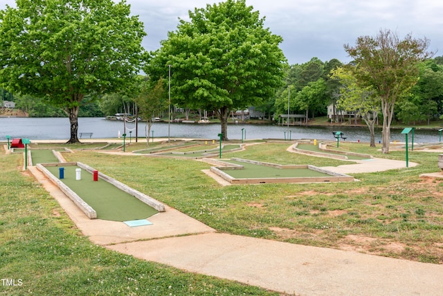 142 Blackhawk Dr, Louisburg, NC 27549 - surrounding community featuring a water view and a lawn