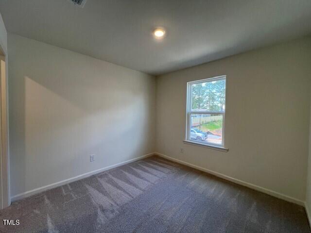 unfurnished room with baseboards and carpet flooring
