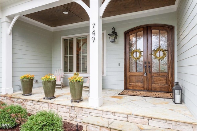 749 Golfers Vw, Pittsboro, NC 27312 - property entrance featuring french doors and covered porch