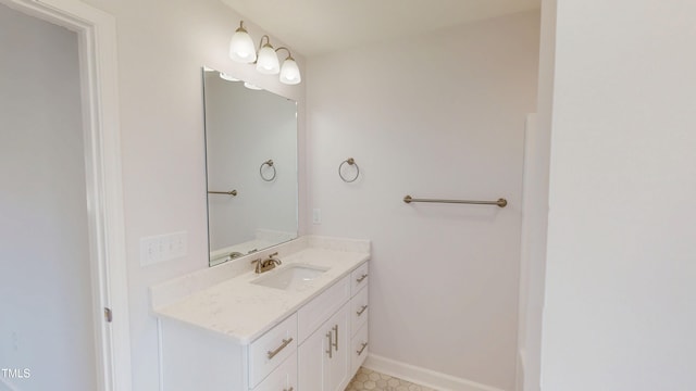 1387 Stoney Creek Church Rd, Goldsboro, NC 27534 - bathroom with vanity and baseboards
