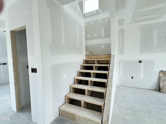 1387 Stoney Creek Church Rd, Goldsboro, NC 27534 - stairway with concrete floors