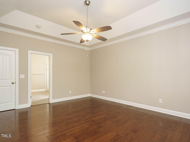 65 N Wilders Ridge Way, Clayton, NC 27527 - unfurnished room with a ceiling fan, dark wood-style flooring, and ornamental molding