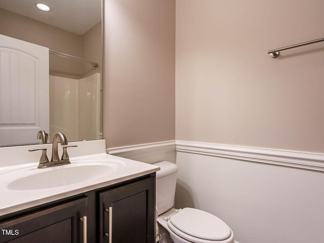 65 N Wilders Ridge Way, Clayton, NC 27527 - full bathroom with vanity, a shower, and recessed lighting