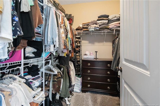 spacious closet with carpet flooring