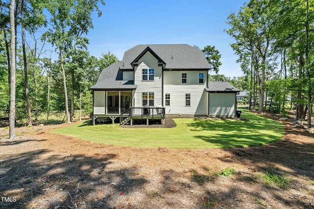 188 E Antebellum Dr, Pittsboro, NC 27312 - back of property with roof with shingles and a yard