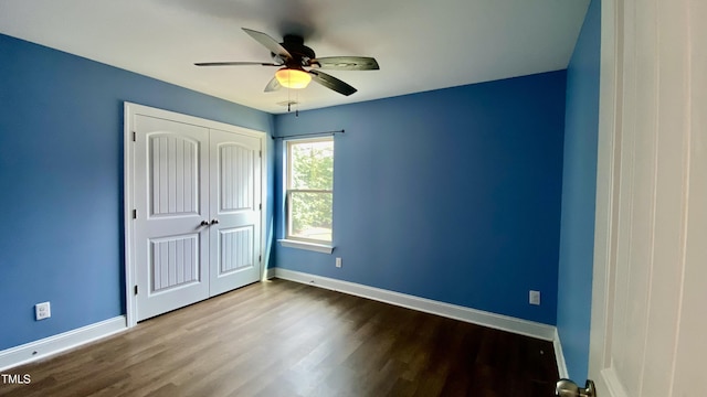 126 Willow Weald Ct, Fuquay Varina, NC 27526 - unfurnished bedroom with wood finished floors, baseboards, and a closet