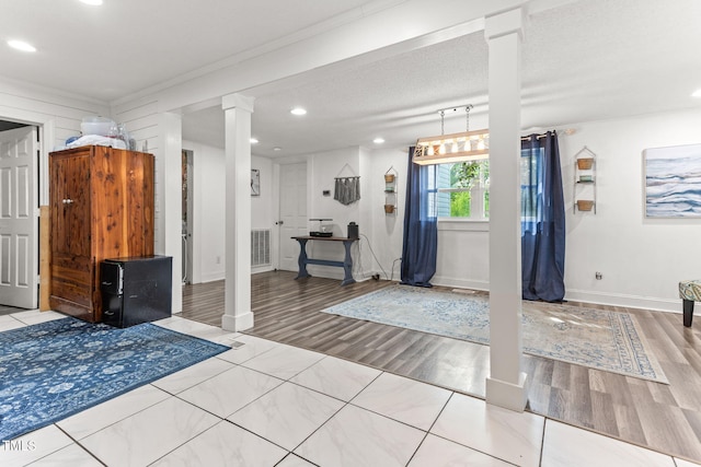 2102 Courtland Dr, Sanford, NC 27330 - interior space with recessed lighting, wood finished floors, visible vents, and baseboards