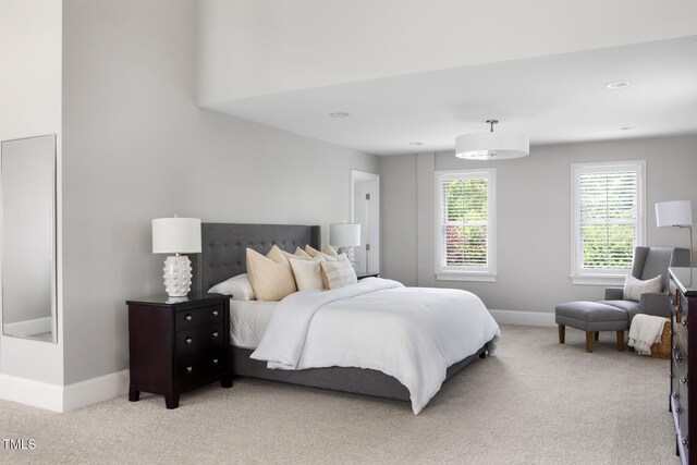 123 Trellingwood Dr, Morrisville, NC 27560 - bedroom with light colored carpet, baseboards, and recessed lighting