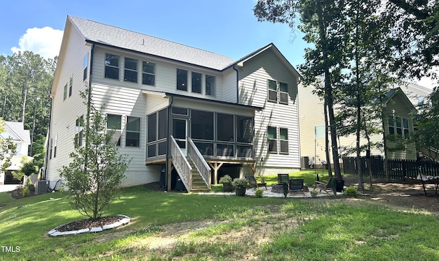 127 Sanderway Dr, Chapel Hill, NC 27516 - back of house with a sunroom