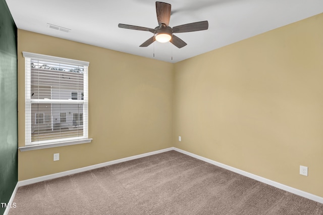 41 Willow Green Dr, Clayton, NC 27527 - carpeted spare room featuring visible vents, ceiling fan, and baseboards