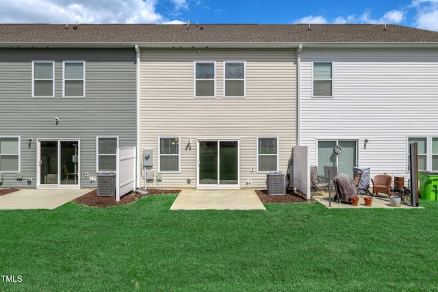 41 Willow Green Dr, Clayton, NC 27527 - back of house with a patio, roof with shingles, a yard, and central AC unit
