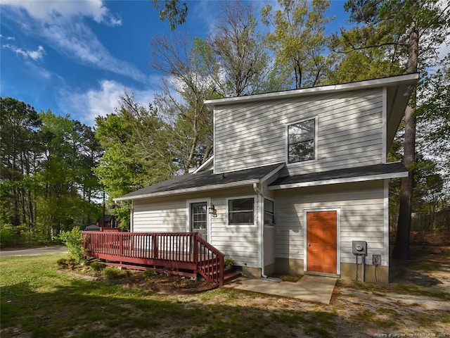 494 Wilder Dr, Fayetteville, NC 28314 - rear view of house featuring a yard and a wooden deck