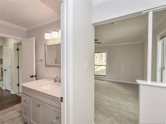 494 Wilder Dr, Fayetteville, NC 28314 - bathroom featuring ornamental molding, baseboards, and vanity