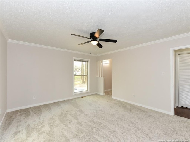 494 Wilder Dr, Fayetteville, NC 28314 - unfurnished room with ornamental molding, ceiling fan, light colored carpet, and baseboards