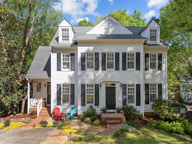 2520 Ashley Ct, Raleigh, NC 27607 - colonial home featuring a shingled roof