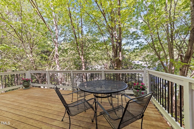 2520 Ashley Ct, Raleigh, NC 27607 - wooden terrace with outdoor dining area