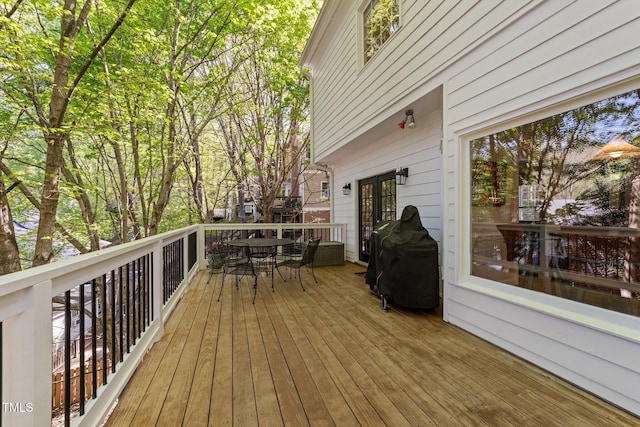 2520 Ashley Ct, Raleigh, NC 27607 - deck with a grill and outdoor dining area