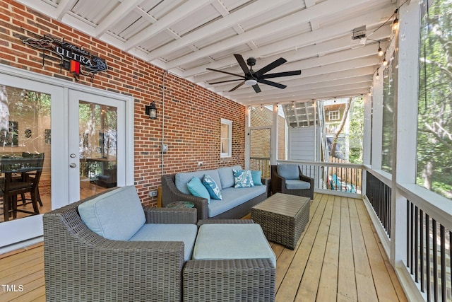 2520 Ashley Ct, Raleigh, NC 27607 - sunroom / solarium with outdoor lounge area, ceiling fan, and plenty of natural light