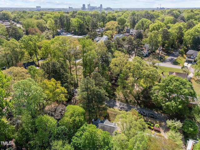 2520 Ashley Ct, Raleigh, NC 27607 - drone / aerial view featuring a wooded view