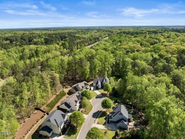 12808 Edsel Dr, Raleigh, NC 27613 - bird's eye view featuring a view of trees and a residential view