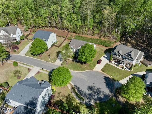 12808 Edsel Dr, Raleigh, NC 27613 - drone / aerial view featuring a residential view and a forest view