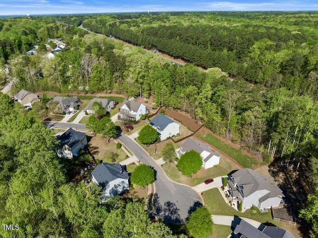 12808 Edsel Dr, Raleigh, NC 27613 - birds eye view of property with a view of trees and a residential view