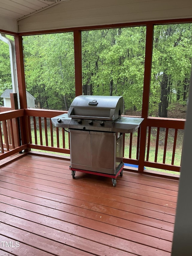 deck with area for grilling