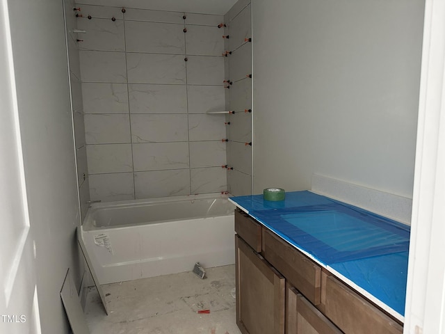 3020 White Rail Dr, Fuquay Varina, NC 27526 - full bathroom featuring vanity and tub / shower combination
