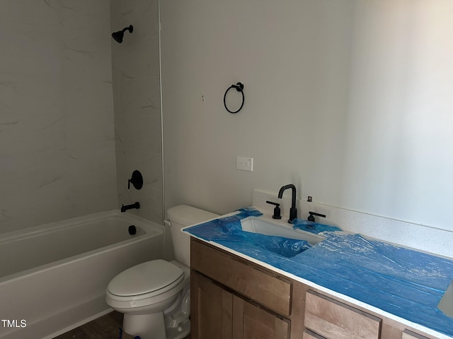 3020 White Rail Dr, Fuquay Varina, NC 27526 - bathroom with vanity and washtub / shower combination