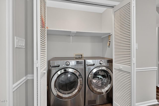 1500 Valley, Durham, NC 27707 - laundry area featuring washer and dryer and wood finished floors