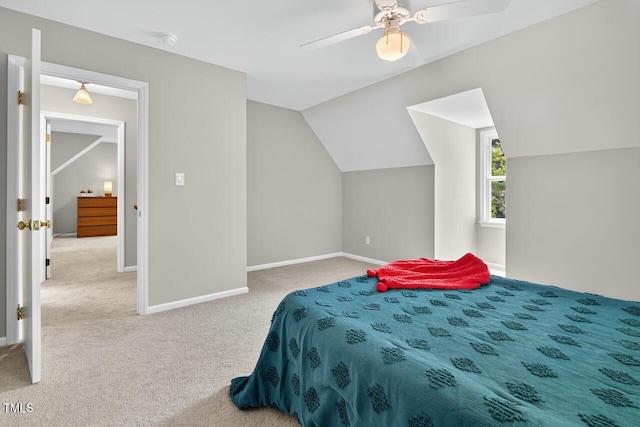 1500 Valley, Durham, NC 27707 - carpeted bedroom with lofted ceiling and ceiling fan