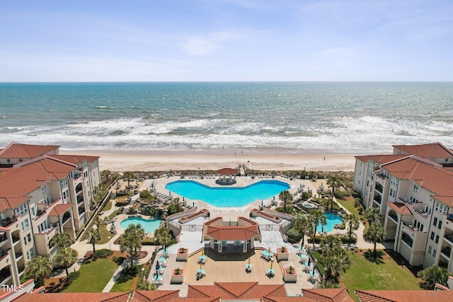 790 New River Inlet Rd Unit 113B, North Topsail Beach, NC 28460 - bird's eye view with a view of the beach and a water view
