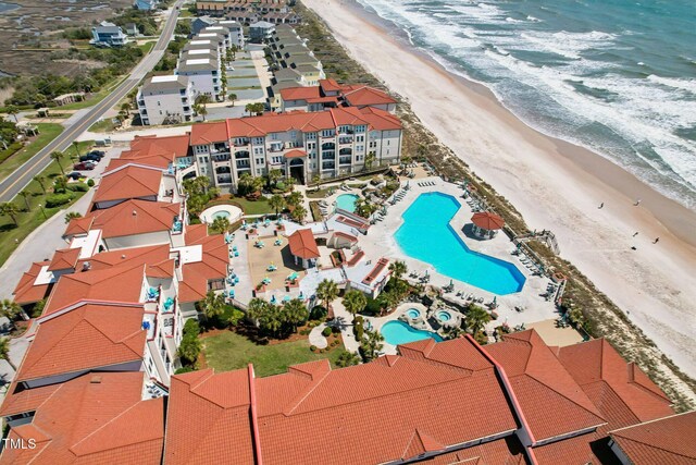 790 New River Inlet Rd Unit 113B, North Topsail Beach, NC 28460 - bird's eye view featuring a beach view and a water view
