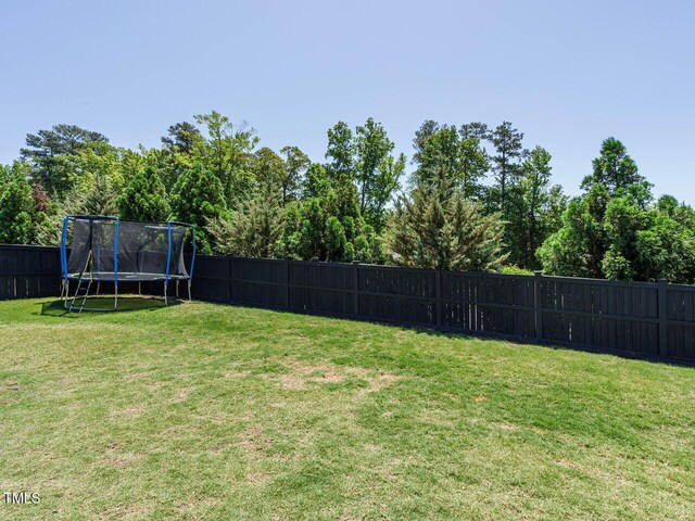 view of yard featuring a trampoline