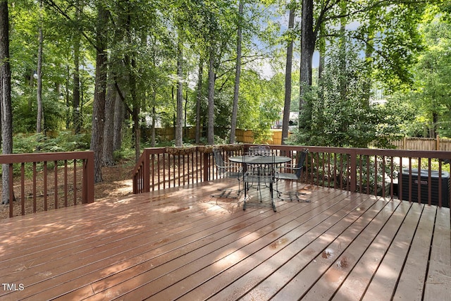 105 Cavendish Dr, Cary, NC 27513 - deck featuring outdoor dining space and a fenced backyard