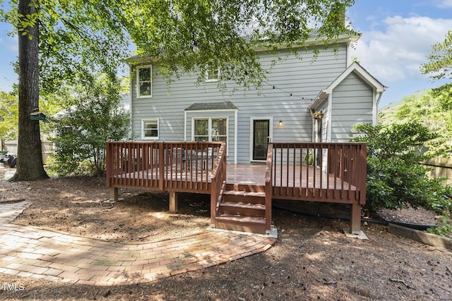 105 Cavendish Dr, Cary, NC 27513 - back of property with a wooden deck