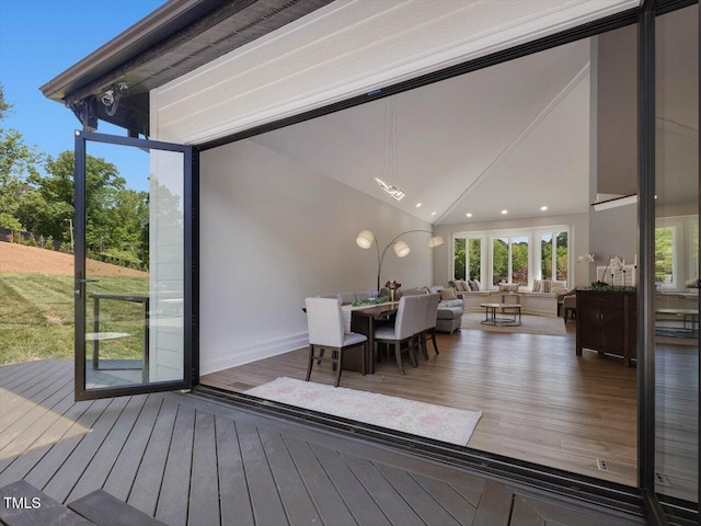 exterior space featuring outdoor dining area and outdoor lounge area