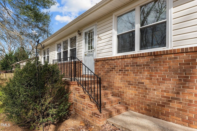505 E Graham St, Mebane, NC 27302 - property entrance featuring brick siding