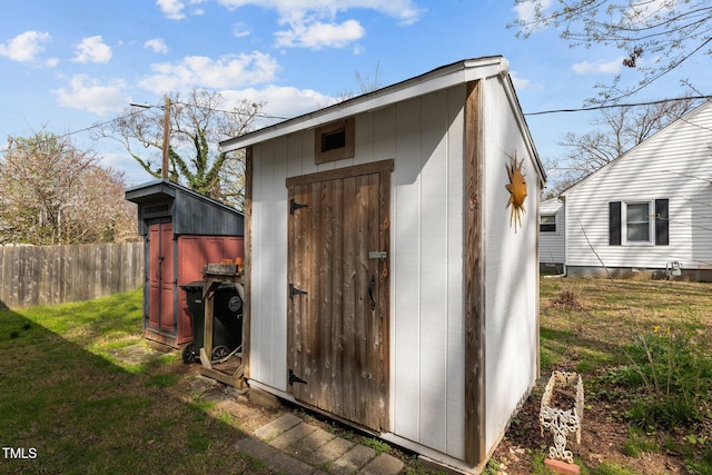 505 E Graham St, Mebane, NC 27302 - view of shed featuring fence