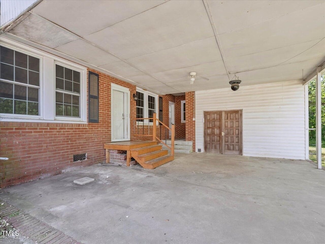 view of patio / terrace with a ceiling fan