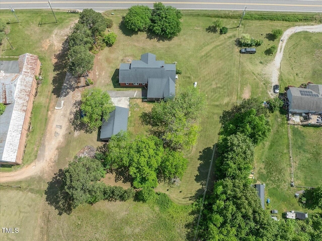 aerial view featuring a rural view