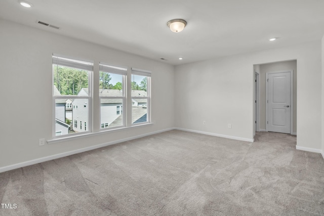 1412 Smoky Mountains St, Durham, NC 27713 - carpeted spare room featuring visible vents, baseboards, and recessed lighting