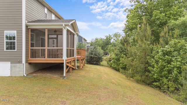 3700 Horton Hill Dr, New Hill, NC 27562 - view of yard featuring a sunroom